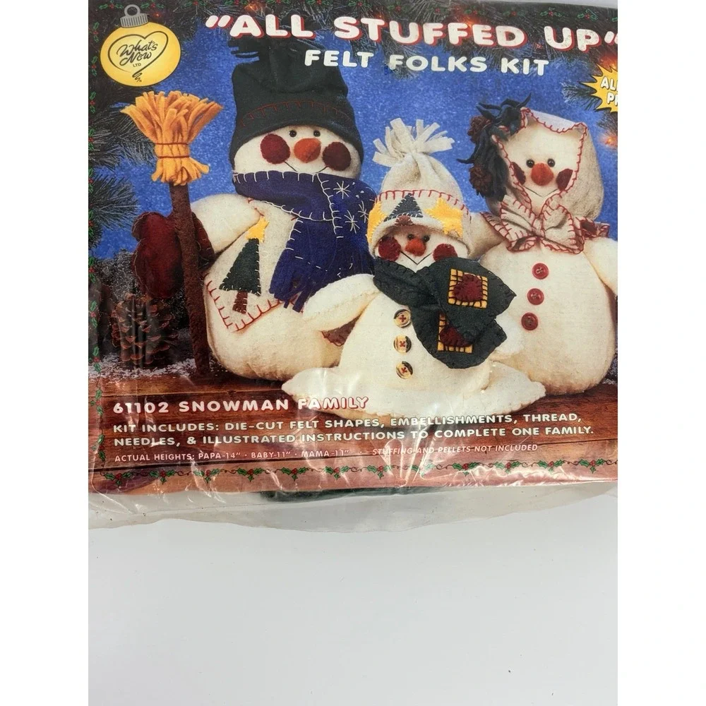 All Stuffed Up Felt Folks Kit 61102 Snowman Craft Kit Sealed by What's New